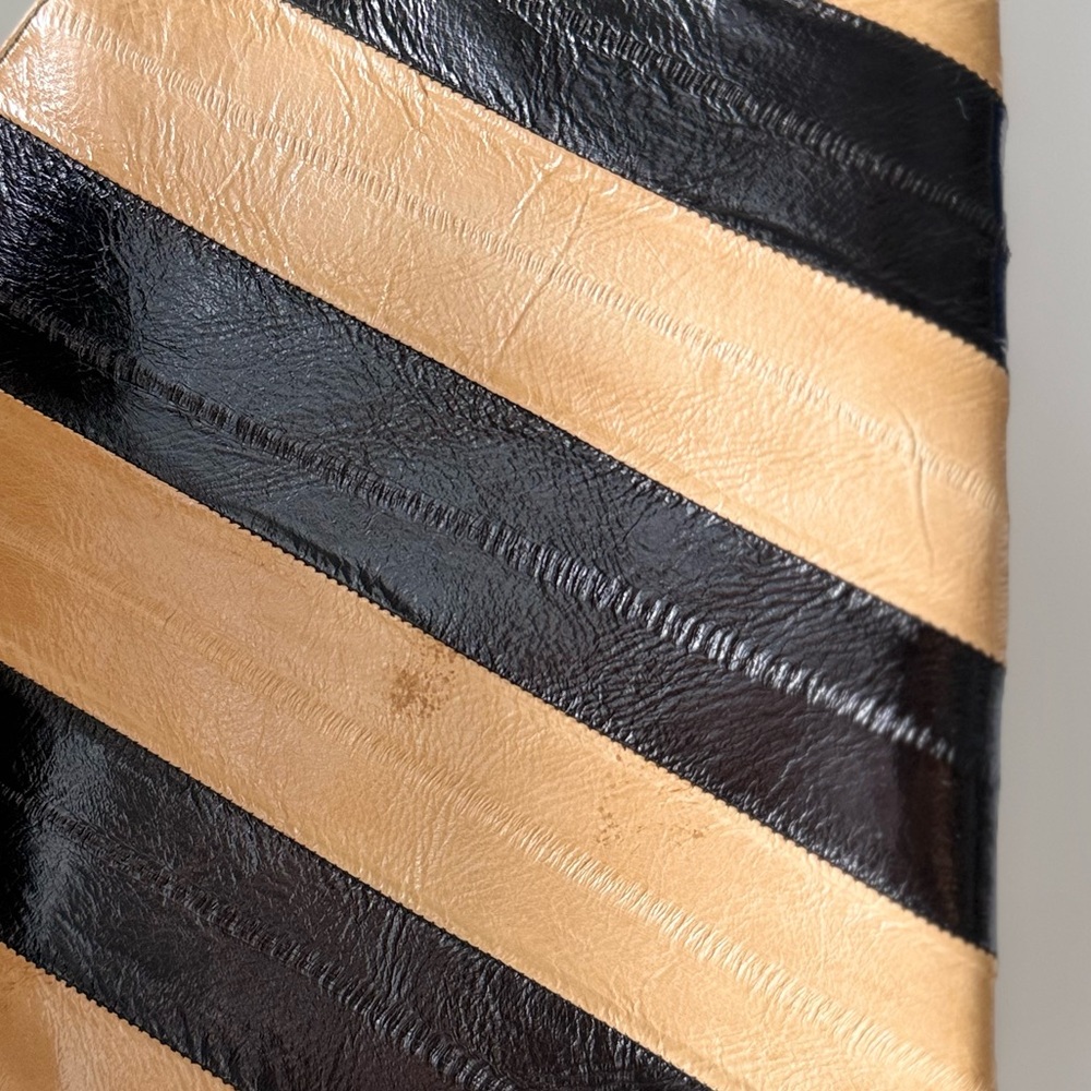 New Jimmy Choo Beren Boot Eel Skin Striped Black and Cognac $1,895 37.5 - Picture 11 of 12